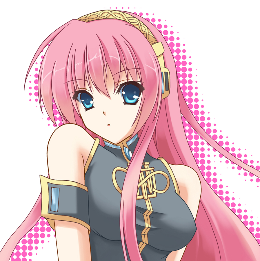 kurochima, megurine luka, vocaloid, aqua eyes, headphones, pink hair