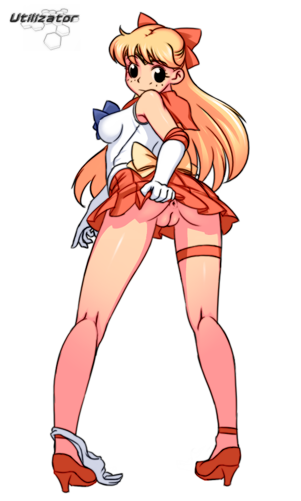 utilizator, aino minako, sailor venus, bishoujo senshi sailor moon, anus, blonde hair, no panties, skirt, skirt lift, solo