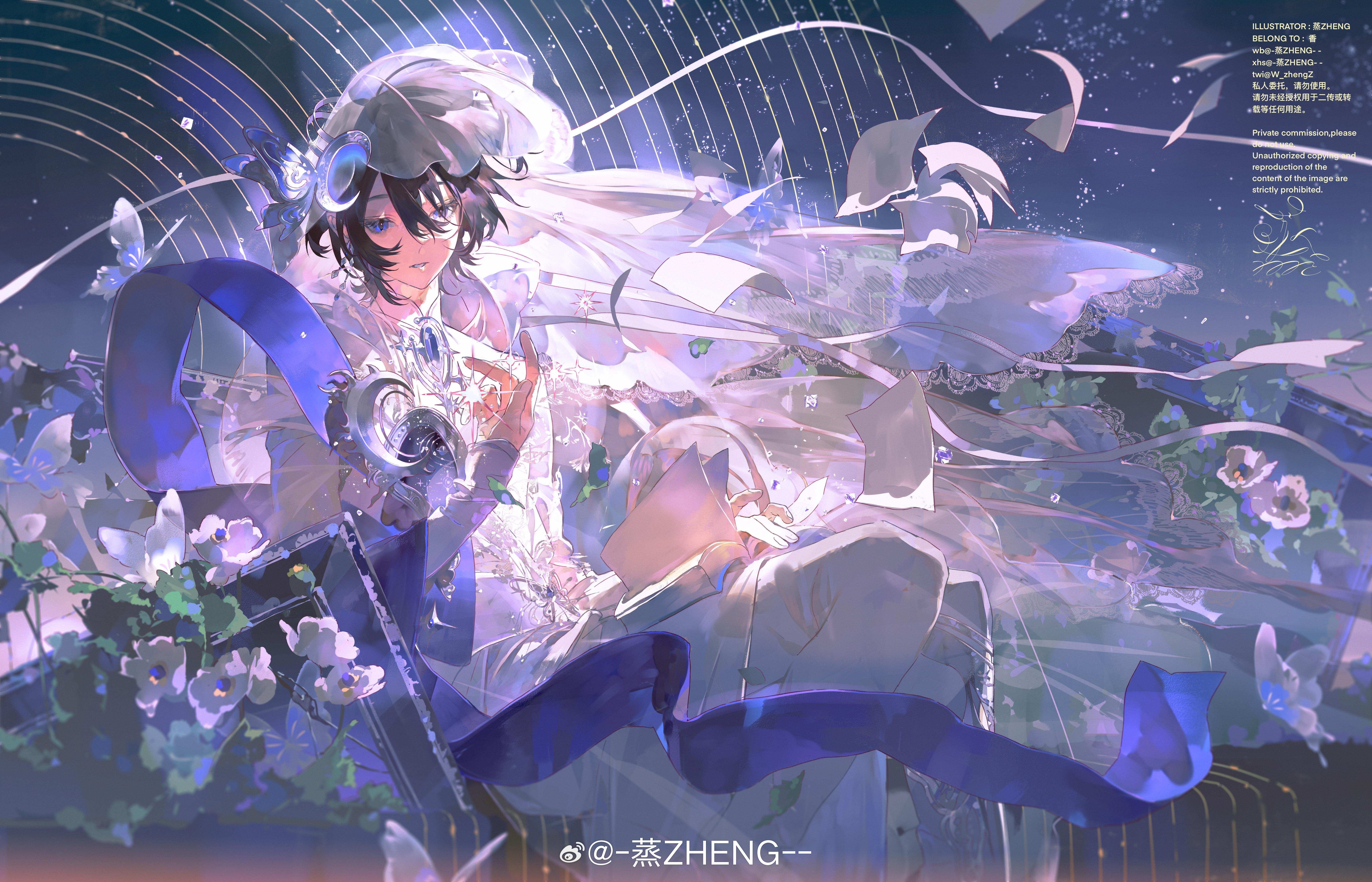 w zhengz, absurdres, copyright request, highres, non-web source, 1boy, black hair, looking at viewer, solo