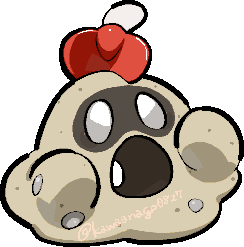 kawaanago, sandygast, nintendo, pokemon, commentary request, lowres, chibi, chibi only, full body, gen 7 pokemon, no humans, pokemon (creature), pokemon focus, sand, shovel, solo, transparent background, twitter username