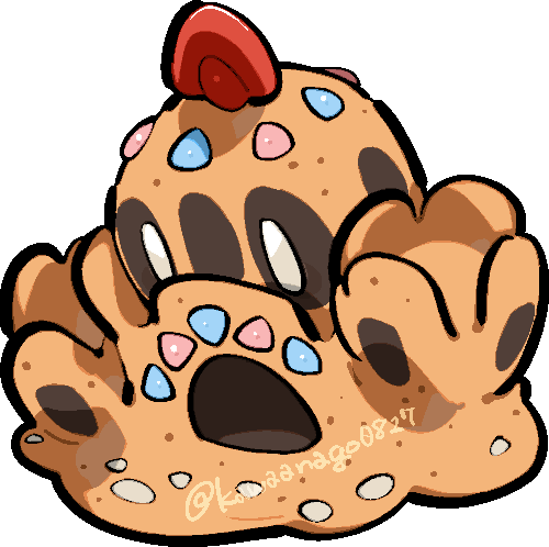 kawaanago, palossand, nintendo, pokemon, commentary request, lowres, chibi, chibi only, full body, gen 7 pokemon, no humans, pokemon (creature), pokemon focus, sand, solo, transparent background, twitter username