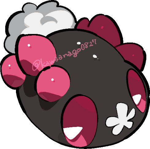 kawaanago, pyukumuku, nintendo, pokemon, commentary request, lowres, animal focus, chibi, chibi only, full body, gen 7 pokemon, no humans, pokemon (creature), pokemon focus, solo, transparent background, twitter username