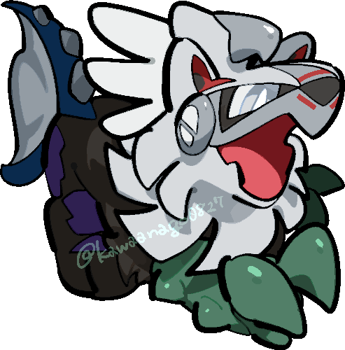 kawaanago, silvally, nintendo, pokemon, commentary request, lowres, bright pupils, chibi, chibi only, full body, gen 7 pokemon, grey eyes, legendary pokemon, no humans, open mouth, pokemon (creature), pokemon focus, solo, transparent background, twitter username, white pupils