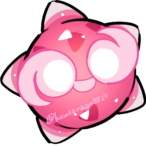 kawaanago, minior, minior (core), minior (red core), nintendo, pokemon, commentary request, lowres, chibi, chibi only, full body, gen 7 pokemon, no humans, pokemon (creature), pokemon focus, smile, solo, transparent background, twitter username