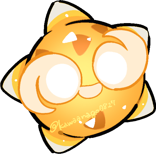kawaanago, minior, minior (core), minior (orange core), nintendo, pokemon, commentary request, lowres, chibi, chibi only, full body, gen 7 pokemon, no humans, pokemon (creature), pokemon focus, smile, solo, transparent background, twitter username