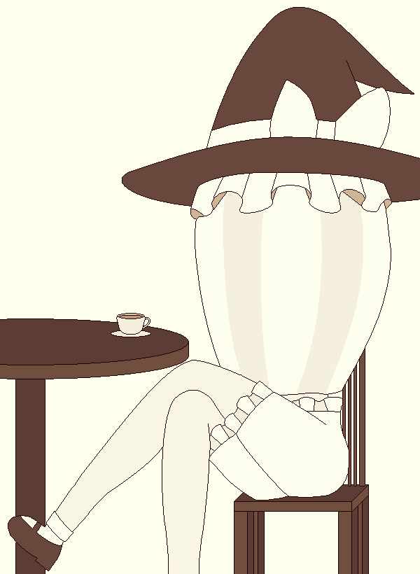 kirisame marisa, touhou, bloomers, crossed legs, cup, skirt tied over head, surreal, teacup, underwear