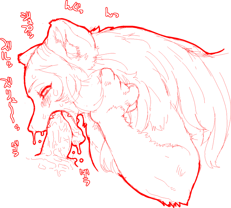 nezunezu, messy, blush, fangs, fellatio, fox, furry, monochrome, naughty face, oral, penis, saliva, simple background, sweat, tongue