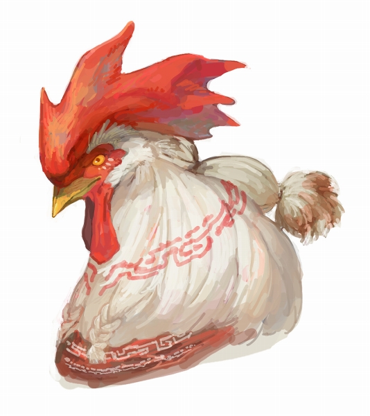 nagabe, original, commentary request, bird, chicken, no humans, portrait, simple background, solo, white background