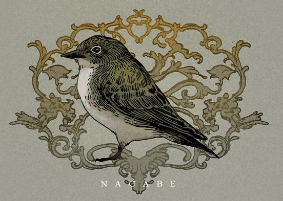 nagabe, original, commentary request, animal, bird, finch, full body, grey background, no humans, standing