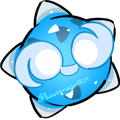 kawaanago, minior, minior (core), minior (indigo core), nintendo, pokemon, commentary request, lowres, chibi, chibi only, full body, gen 7 pokemon, no humans, pokemon (creature), pokemon focus, smile, solo, transparent background, twitter username