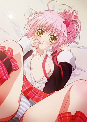 sugise satoshi, hinamori amu, shugo chara!, lowres, 1girl, cross hair ornament, female focus, hair ornament, panties, solo, striped clothes, striped panties, underwear