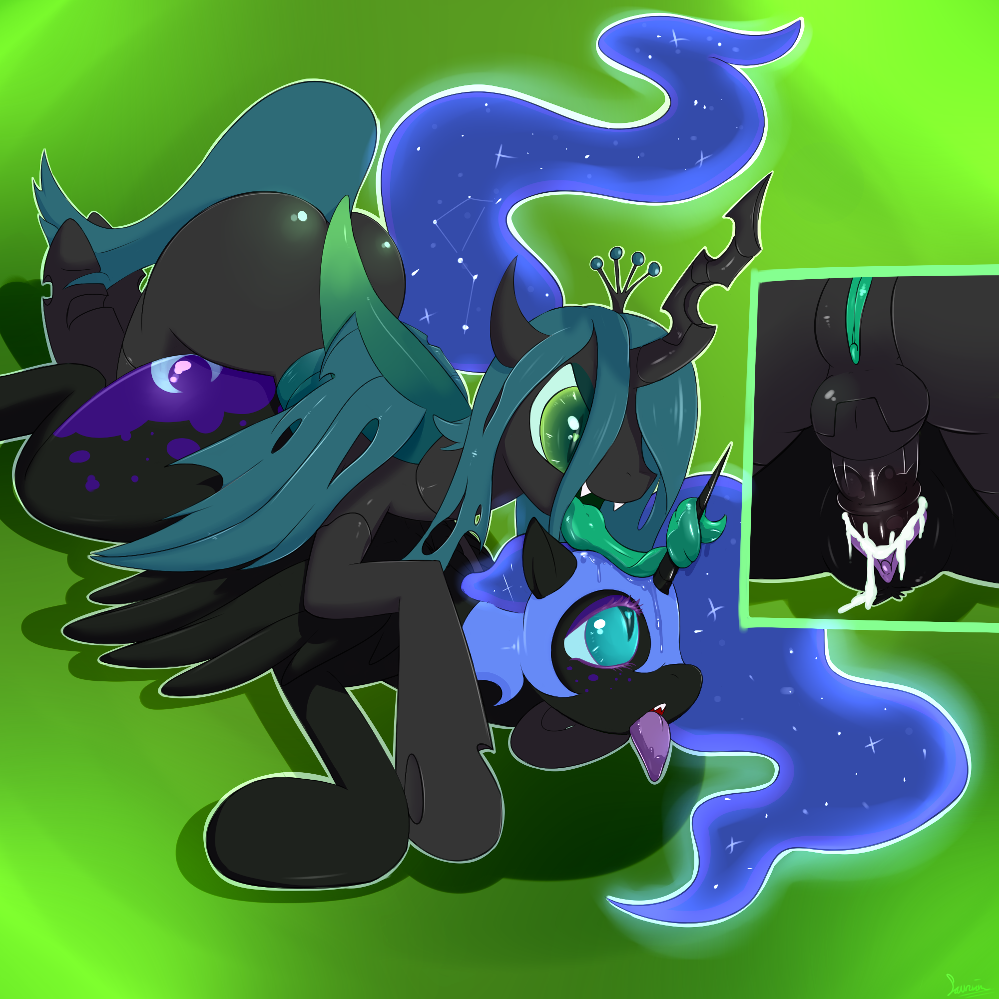 Rule34 – If it exists, there is porn of it / saurian (artist), nightmare moon (mlp), queen chrysalis (mlp) / 242220