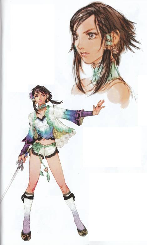 chai xianghua, namco, soul calibur, soulcalibur, soulcalibur iv, concept art, official art, scan, 1girl, choker, female focus, jacket, kneehighs, shorts, socks, sword, traditional, weapon
