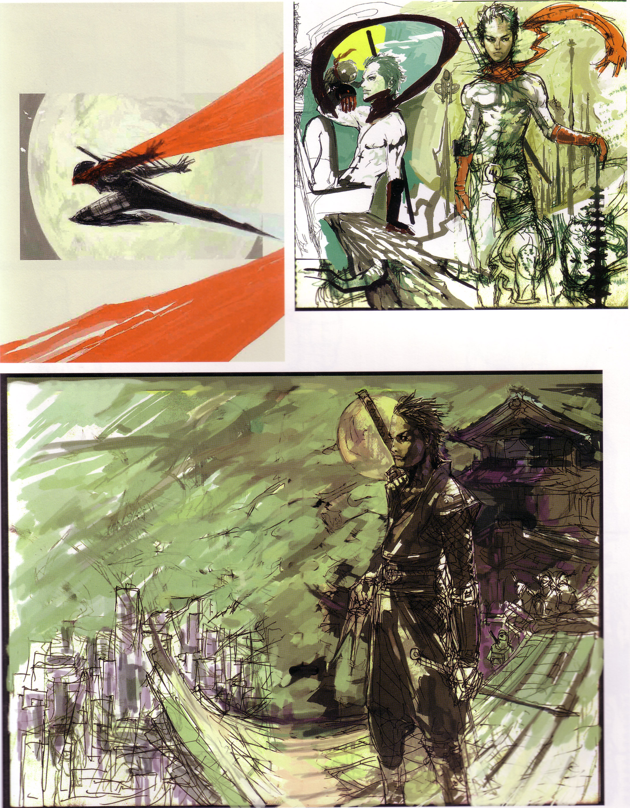 tsuchibayashi makoto, hotsuma, sega, shinobi (game), shinobi (ps2), shinobi (video game), absurdres, highres, moon, ninja, scarf, sword, weapon