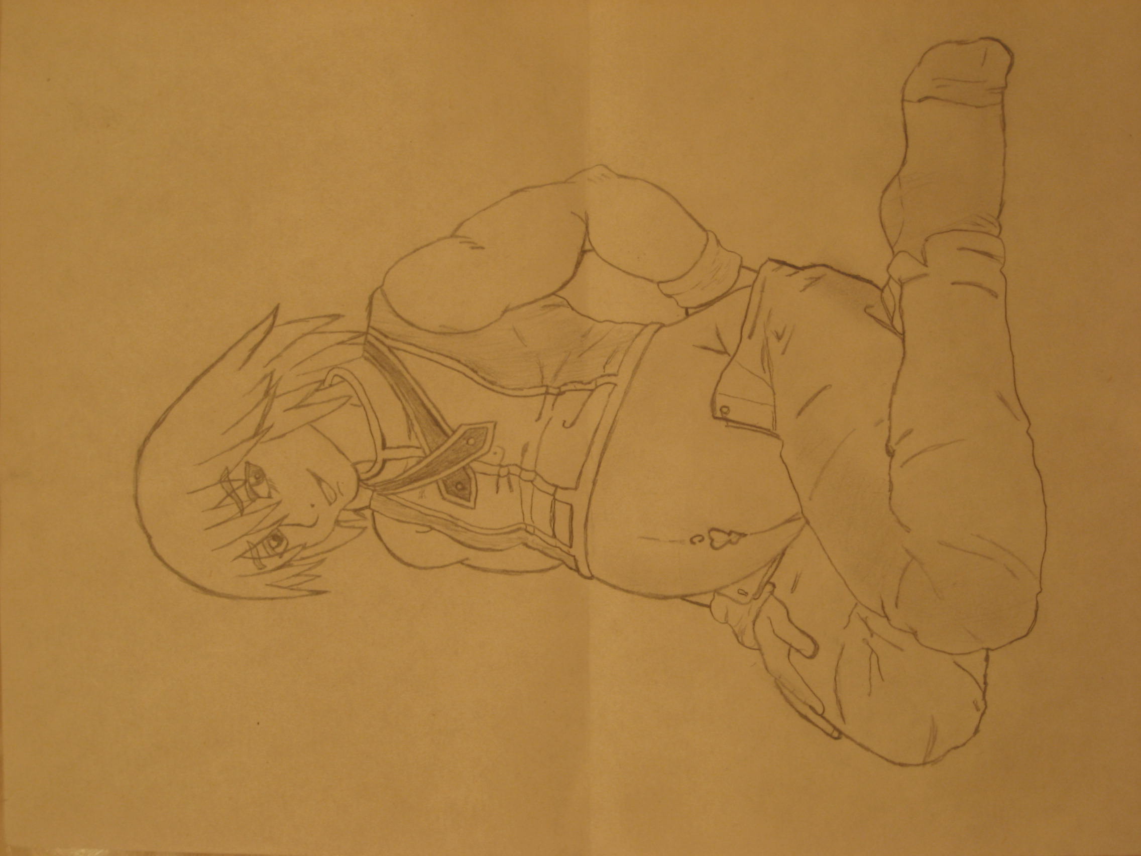 riku (kingdom hearts), kingdom hearts, highres, tagme, bulge, navel, pregnant, sketch