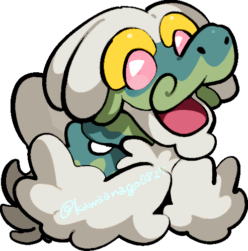 kawaanago, drampa, nintendo, pokemon, commentary request, lowres, chibi, chibi only, full body, gen 7 pokemon, no humans, nostrils, open mouth, pokemon (creature), pokemon focus, smile, solo, transparent background, twitter username