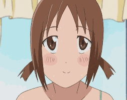 hinako (issho ni training), issho ni training, animated, animated gif, lowres, 00s, 10s, 1girl, breasts, brown eyes, brown hair, female focus, large breasts, looking at viewer, no bra, solo
