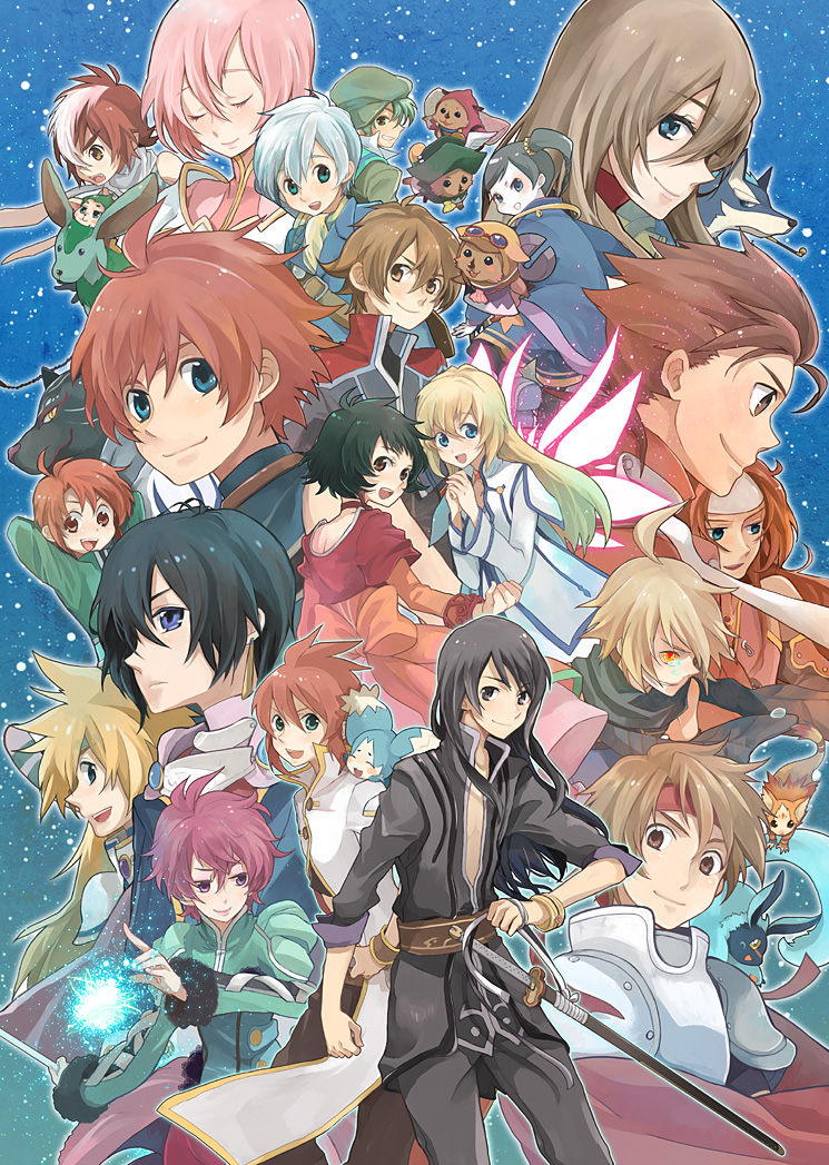 hama (sleeps), caius qualls, colette brunel, cress albane, emil castagnier, estellise sidos heurassein, farah oersted, harold belserius, harold berselius, jay (legendia), jay (tales), kor meteor, leon magnus, lloyd irving, luke fon fabre, mao (rebirth), mieu (tales), noishe, reid hershel, repede (tales), ruca milda, spada belforma, stahn aileron, tear grants, tenebrae (tales), yuri lowell, zelos wilder, alfa system, tales of (series), tales of destiny, tales of destiny 2, tales of eternia, tales of hearts, tales of innocence, tales of legendia, tales of phantasia, tales of rebirth, tales of symphonia, tales of symphonia: dawn of the new world, tales of the abyss, tales of the tempest, tales of vesperia, bad id, bad pixiv id, 00s, 6+boys, 6+girls, everyone, in-franchise crossover, multiple boys, multiple girls