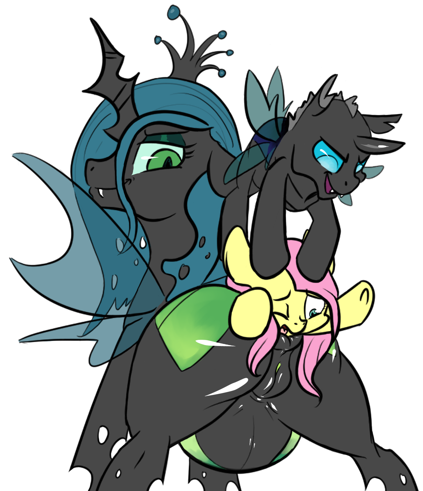 Rule34 – If it exists, there is porn of it / karps, rawrcharlierawr, fluttershy (mlp), queen chrysalis (mlp) / 242844