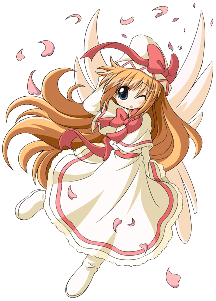 check-p, d.a, lily white, touhou, bad id, bad pixiv id, 1girl, female focus, full body, hat, solo, transparent background, wings