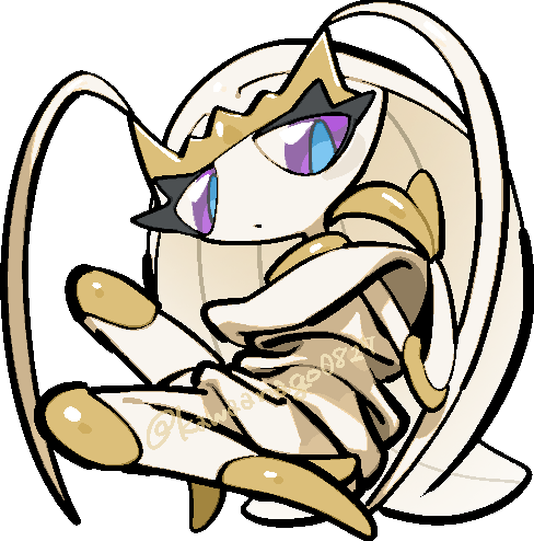 kawaanago, pheromosa, nintendo, pokemon, commentary request, lowres, antennae, aqua pupils, chibi, chibi only, closed mouth, dot mouth, eyelashes, full body, gen 7 pokemon, pokemon (creature), pokemon focus, purple eyes, solo, transparent background, twitter username, ultra beast
