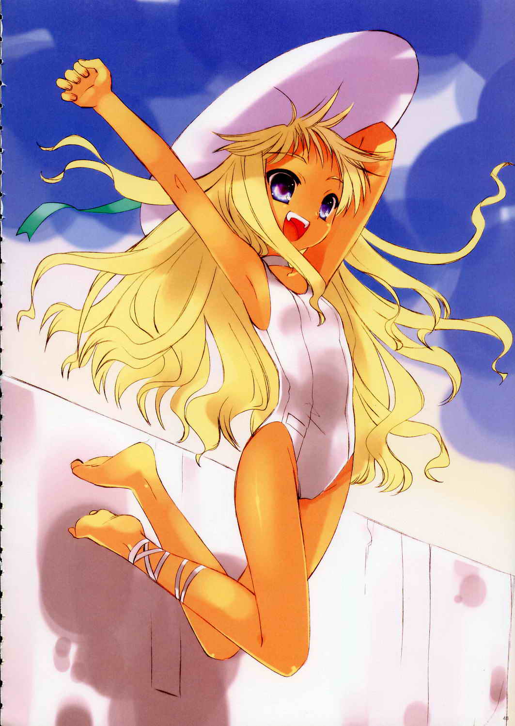 ito noizi, highres, tagme, ankle lace-up, anklet, jewelry, leg ribbon, ribbon