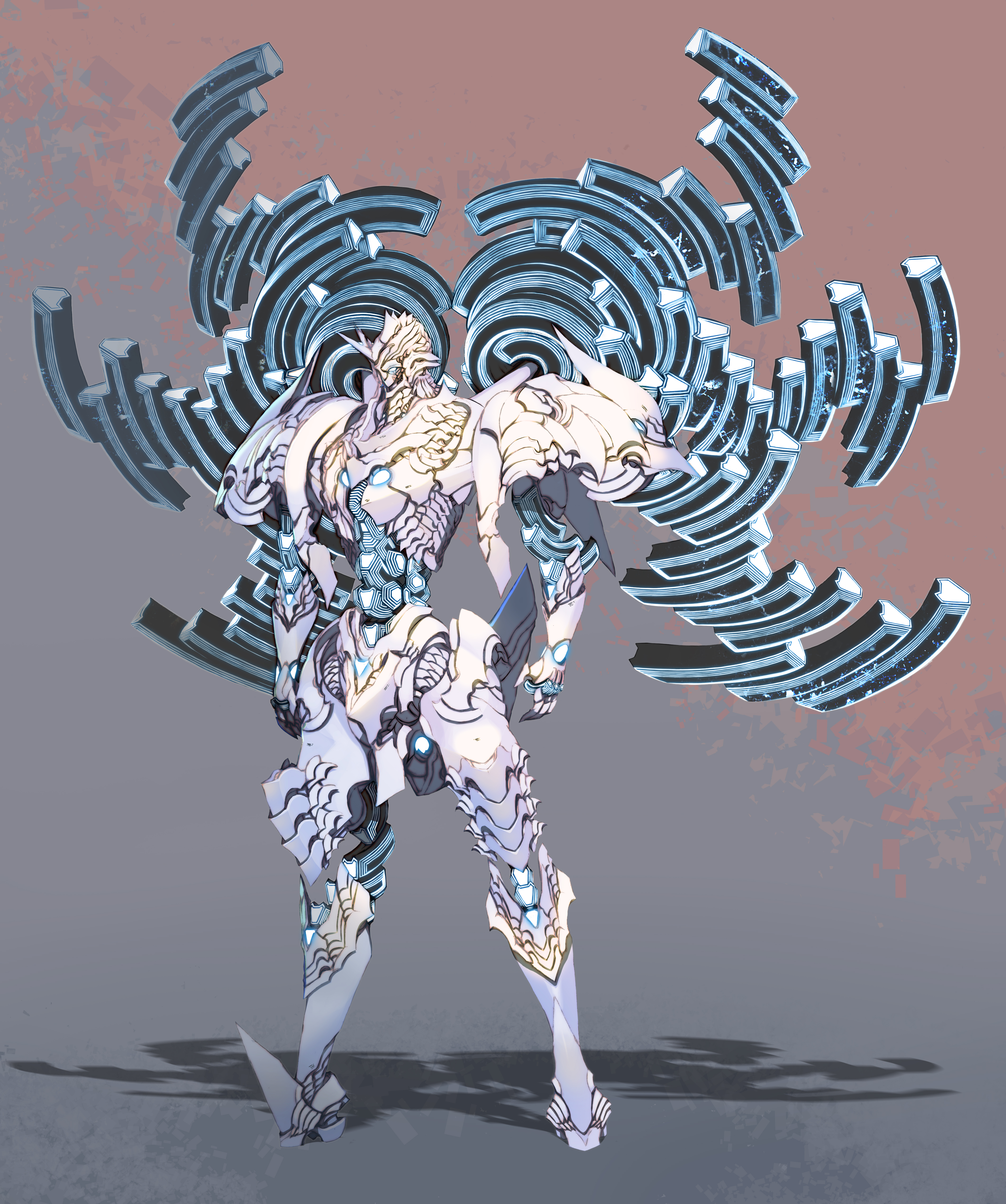 tsunekun, original, absurdres, bad id, bad pixiv id, highres, mecha, no humans, robot, solo, wings