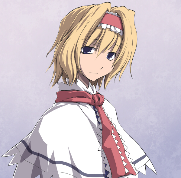 nekoguruma, alice margatroid, touhou, 1girl, blonde hair, blue eyes, female focus, hairband, solo, upper body