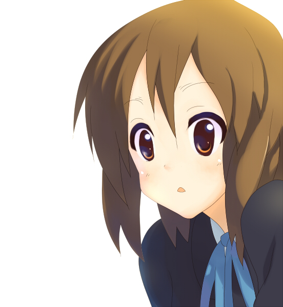sora to umi, hirasawa yui, k-on!, 00s, 1girl, brown eyes, brown hair, female focus, school uniform, solo