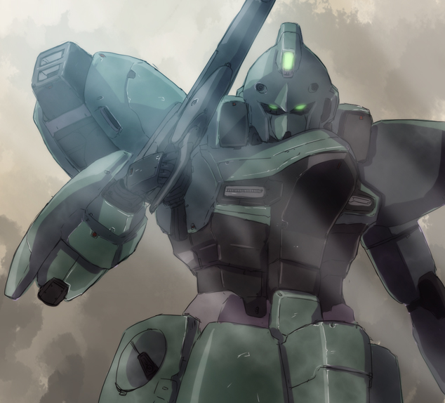 hamushima, gun-ez, gundam, victory gundam, bad id, bad pixiv id, 1990s (style), armor, helmet, machinery, mecha, no humans, retro artstyle, robot, sunlight, weapon