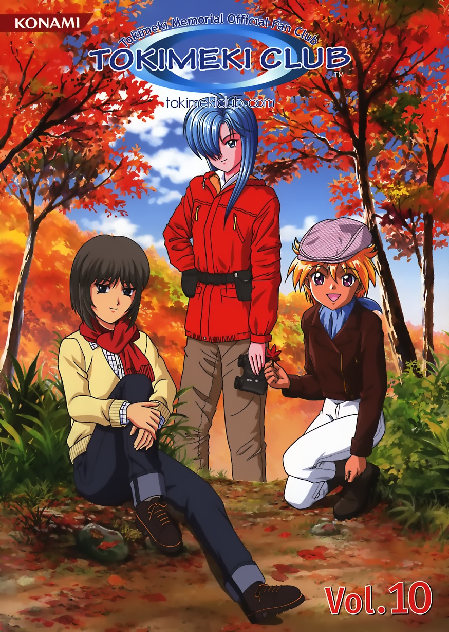 kokura masashi, himoo yuina, ijuuin mei, shinjou serika, tokimeki memorial, tokimeki memorial 1, tokimeki memorial 2, tokimeki memorial 3, highres, official art, scan, 1990s (style), 3girls, multiple girls, retro artstyle, watermark