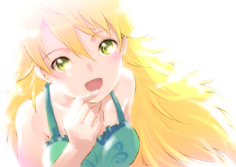 hoshii miki, idolmaster, idolmaster (classic), bad id, bad pixiv id, 00s, 1girl, blonde hair, breasts, female focus, green eyes, long hair, solo