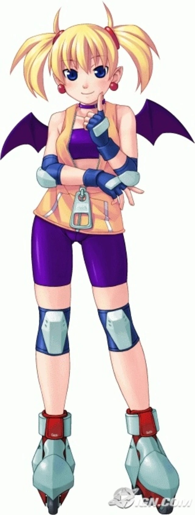 mizuki gyokuran, lilica felchenerow, aq interactive, arcana heart, atlus, examu, artist request, highres, lowres, official art, source request, 1girl, inline skates, roller skates, skates, smile