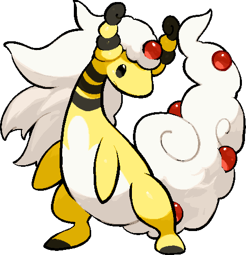 kawaanago, ampharos, mega ampharos, nintendo, pokemon, commentary request, lowres, full body, gen 2 pokemon, mega pokemon, no humans, pokemon (creature), pokemon focus, solo, standing, transparent background