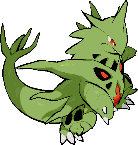 kawaanago, mega tyranitar, tyranitar, nintendo, pokemon, commentary request, lowres, bright pupils, claws, closed mouth, fang, full body, gen 2 pokemon, mega pokemon, no humans, pokemon (creature), pokemon focus, red eyes, solo, transparent background, white pupils
