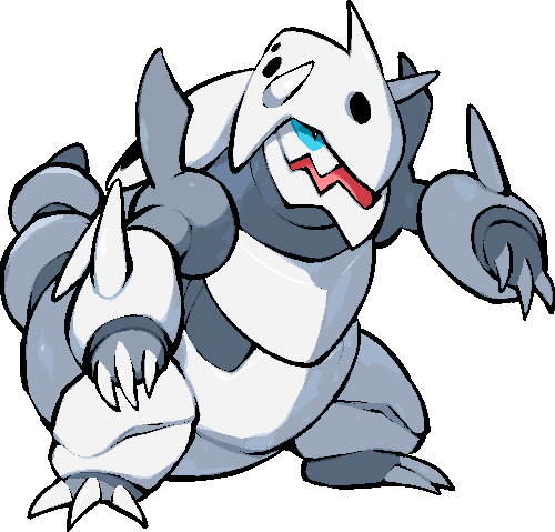 kawaanago, aggron, mega aggron, nintendo, pokemon, commentary request, lowres, claws, full body, gen 3 pokemon, horns, mega pokemon, no humans, pokemon (creature), pokemon focus, solo, spikes, transparent background