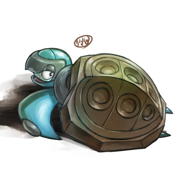 kaosu (kaosu0905), tirtouga, nintendo, pokemon, commentary request, animal focus, cover fossil, fossil, gen 5 pokemon, no humans, open mouth, pokemon (creature), pokemon focus, signature, simple background, solo, white background