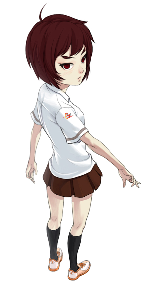 jaedong, real life, starcraft, gender request, 1girl, animification, female focus, genderswap, red hair, school uniform, solo