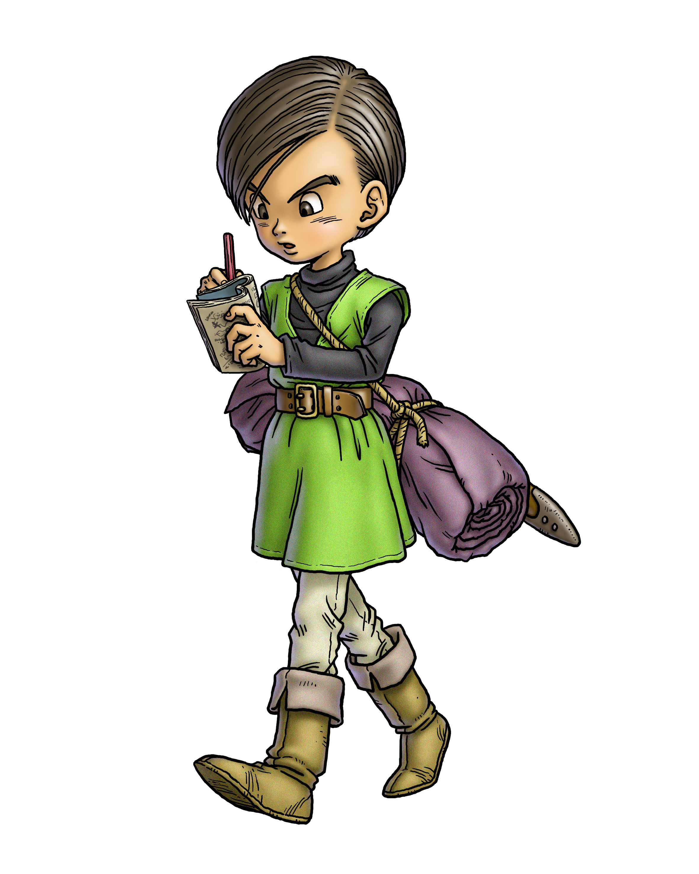 toriyama akira, jiro (blue dragon), blue dragon, absurdres, highres, official art, 00s, 1boy, male focus, solo