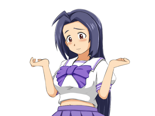 miyako (xxxbibit), myk, miura azusa, idolmaster, idolmaster (classic), 00s, 1girl, blush, breasts, female focus, large breasts, school uniform, serafuku, solo