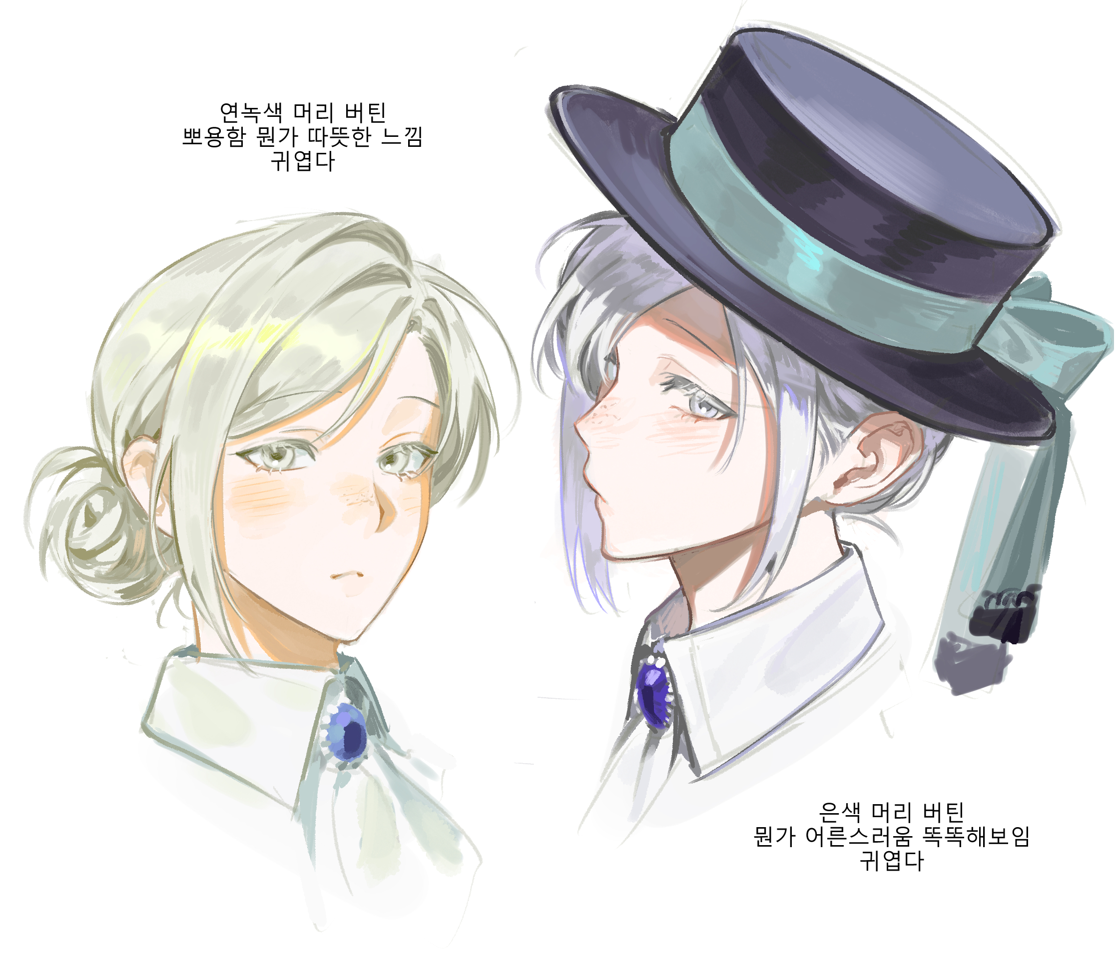 vertin (reverse:1999), reverse:1999, highres, alternate hair color, ascot, blue ribbon, blush, brooch, colored eyelashes, expressionless, fedora, freckles, grey eyes, grey hair, hat, jewelry, ribbon, shirt, ssaeujjobyap, white eyelashes, white eyes, white hair, white shirt