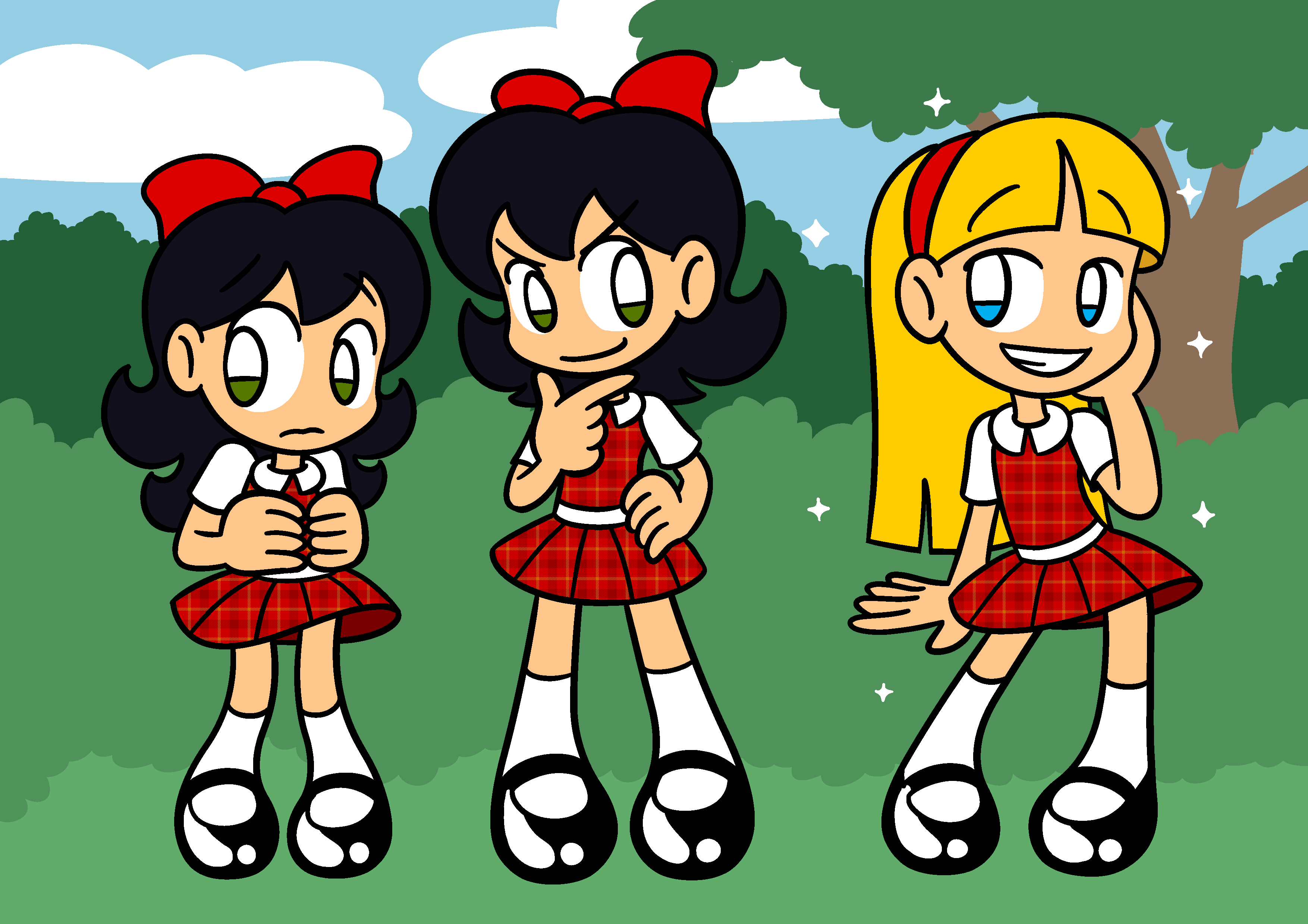margaret wade, original, absurdres, highres, alenonimo, doris wade, mary janes, patricia grant-thornewood, school uniform, shoes