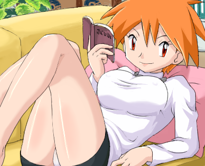 pokemoa, brigette (pokemon), nintendo, pokemon, lowres, 1girl, breasts, female focus, panties, pantyshot, skirt, solo, underwear, upskirt