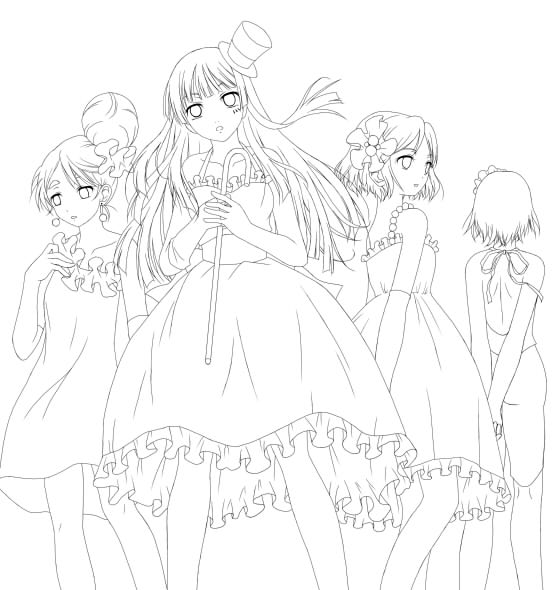 yakka, akiyama mio, hirasawa yui, kotobuki tsumugi, tainaka ritsu, don't say "lazy", k-on!, 00s, 4girls, greyscale, ho-kago tea time, monochrome, multiple girls