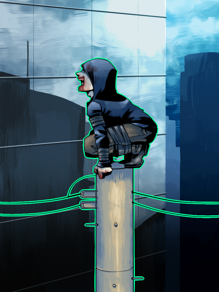 moyo (moyori), hunter (left4dead), left 4 dead, left 4 dead 1, 1boy, blood, hood, hoodie, male focus, zombie