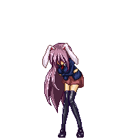 monikano, reisen udongein inaba, touhou, uniform, animated, animated gif, lowres, 1girl, animal ears, black thighhighs, blazer, breasts, female focus, jacket, kneeling, large breasts, long hair, orgasm, pixel art, purple hair, rabbit ears, skirt, solo, standing, thighhighs, transparent background, very long hair, zettai ryouiki