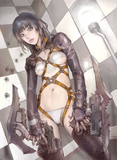 kgs, blade, tagme, gun, lingerie, underwear, weapon