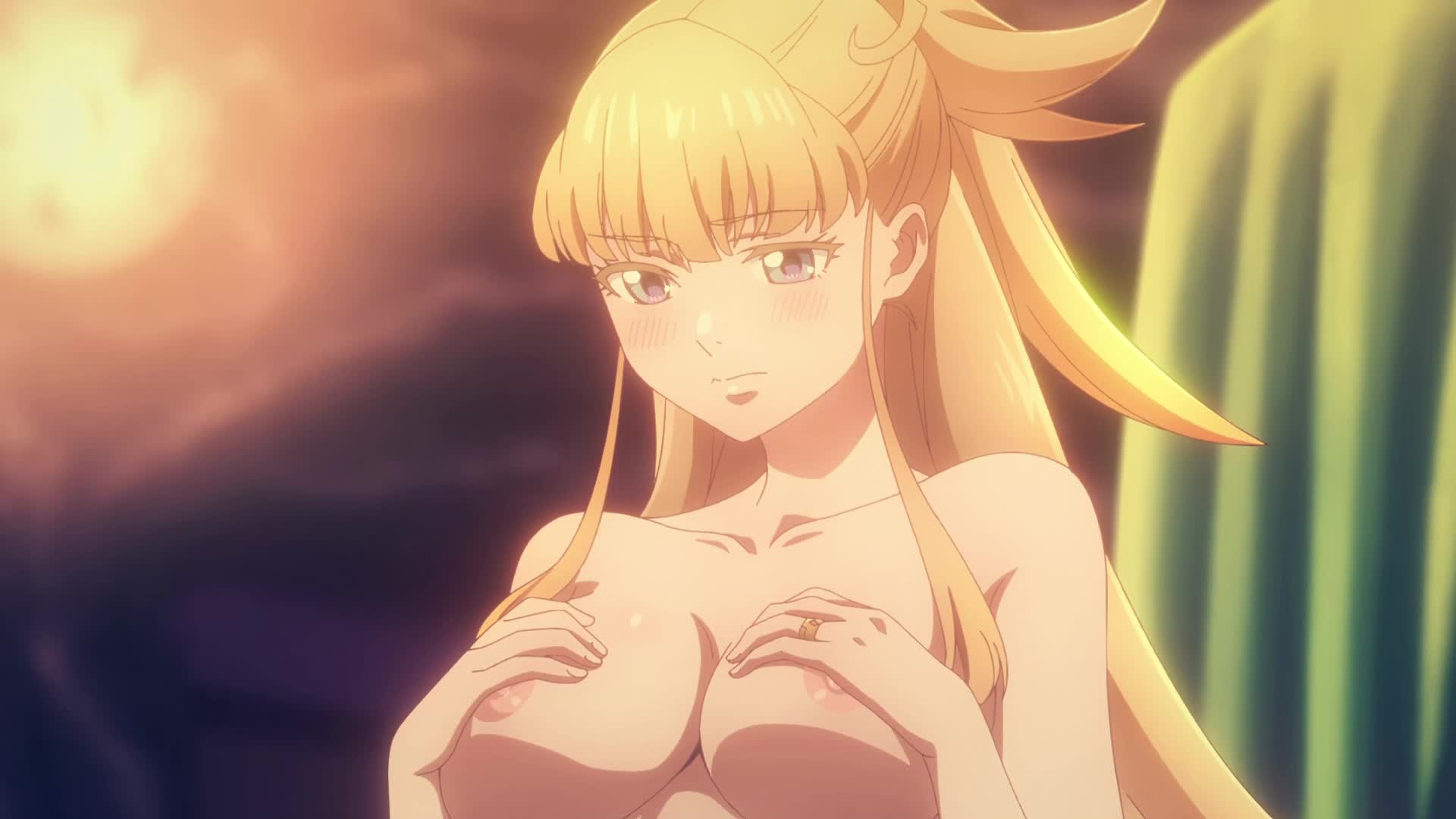 amber idonokan, nephrites lomka, nonaka himeno, saphir maasa, satou haruto, kekkon yubiwa monogatari, animated, anime screenshot, highres, sound, tagme, video, 1boy, 5girls, abs, animal ears, bed, black hair, black thighhighs, blonde hair, blue eyes, blue hair, blush, bouncing breasts, breasts, cat ears, cat girl, closed eyes, collarbone, completely nude, dark-skinned female, dark skin, dragon girl, dragon horns, elf, feet, green eyes, groin, hands on own cheeks, hands on own chest, hands on own face, harem, horns, jewelry, large breasts, long hair, multiple girls, muscular, muscular male, navel, nipples, no bra, nude, on bed, panties, pointy ears, pubic tattoo, red panties, ring, short hair, stomach, tattoo, thighhighs, thighs, topless female, underwear, wedding ring, white hair, wide hips