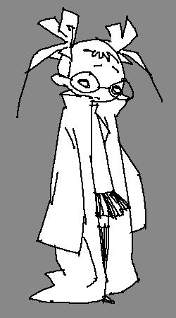 outtake, lowres, child, coat, glasses, skirt, twintails