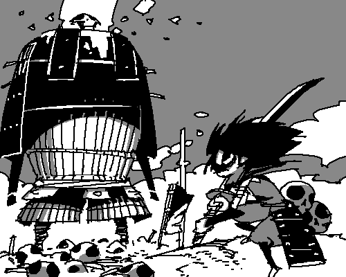 outtake, lowres, tagme, mecha, robot, samurai, sword, weapon